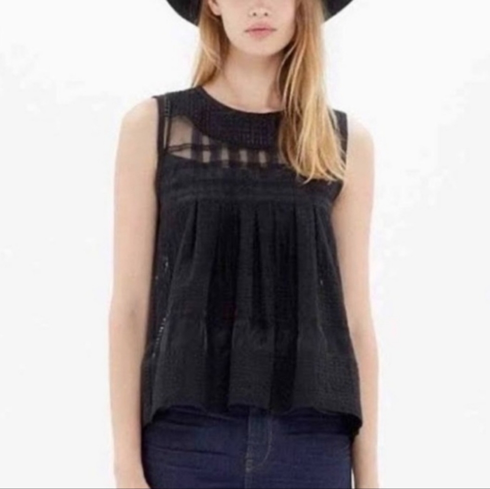 Madewell Black Ducksheer Sleeveless Blouse Top Size 8